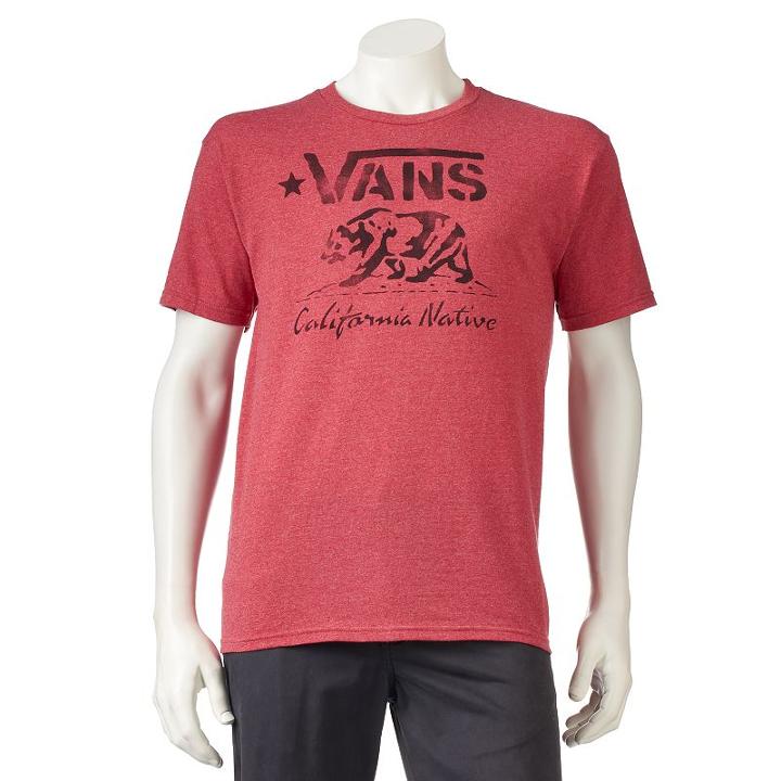 Men's Vans Bear Drop Tee, Size: Medium, Dark Red