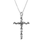 Silver Plated Wire-wrapped Cross Pendant Necklace, Women's, Size: 18