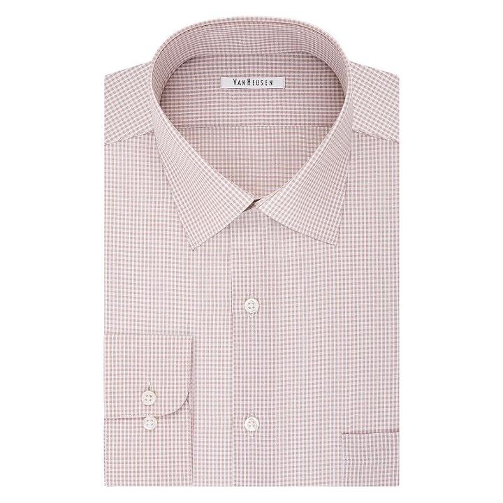 Men's Van Heusen Regular-fit Wrinkle-free Dress Shirt, Size: S 32-33, Lt Brown