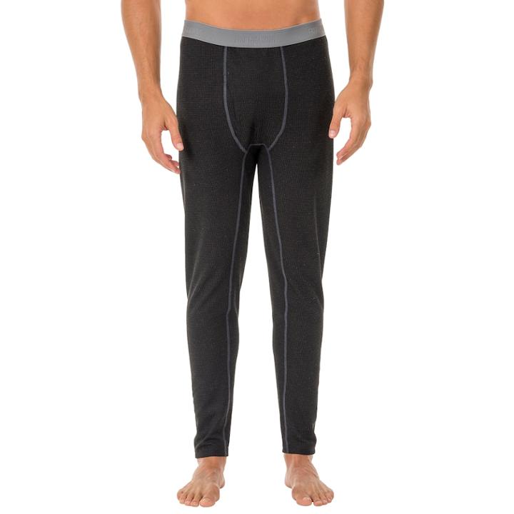 Men's Fruit Of The Loom Signature Grid Tech L3 Thermal Base Layer Pants, Size: Large, Black