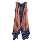 Plus Size Girls 7-16 Knit Works 2-piece Sharkbite Dress And Vest Set, Size: 14 1/2, Blue (navy)
