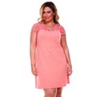 Plus Size White Mark Lace-trim Fit & Flare Dress, Women's, Size: 3xl, Pink Other