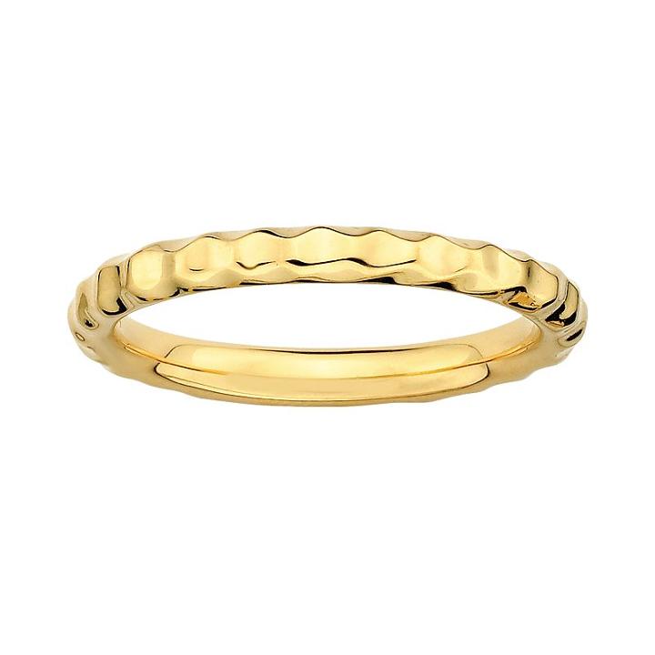 Stacks And Stones 18k Gold Over Silver Hammered Stack Ring, Women's, Size: 10