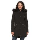 Women's Lnr Fashion Styles Hooded Faux-fur Trim Jacket, Size: Small, Black