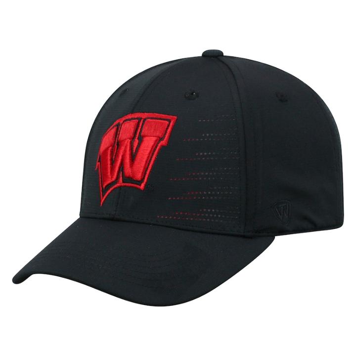 Adult Top Of The World Wisconsin Badgers Dazed Performance Cap, Men's, Black