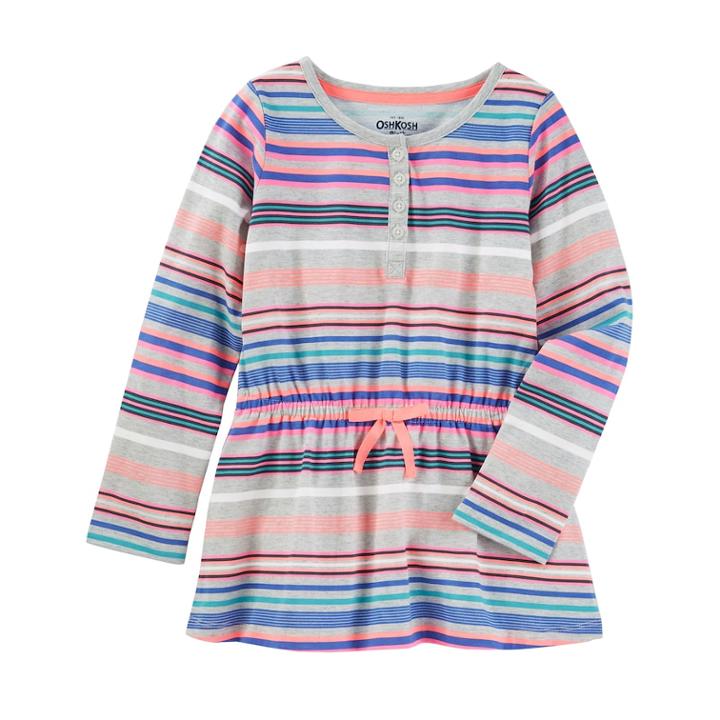 Girls 4-12 Oshkosh B'gosh&reg; Striped Tunic Top, Size: 10, Blue (wash)