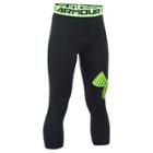 Boys 8-20 Under Armour Logo 3/4-length Base Layer Leggings, Size: Large, Black