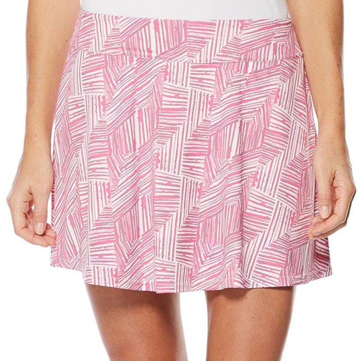 Women's Grand Slam Performance Stripe Print Golf Skort, Size: Xs, Med Pink