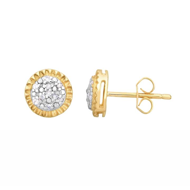 1/10 Carat T.w. Diamond Round Stud Earrings, Women's, White