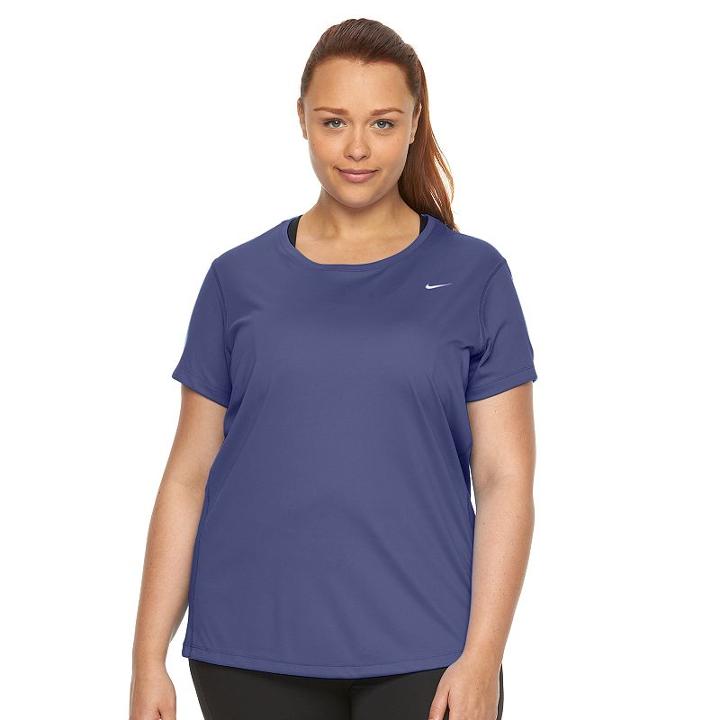 Plus Size Nike Ext Miler Dri-fit Crewneck Running Tee, Women's, Size: 1xl, Drk Purple