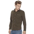 Big & Tall Rock & Republic Classic-fit Herringbone Stretch Roll-tab Button-down Shirt, Men's, Size: 3xl Tall, Dark Green