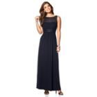 Women's Chaps Georgette Empire Evening Gown, Size: 10, Blue (navy)