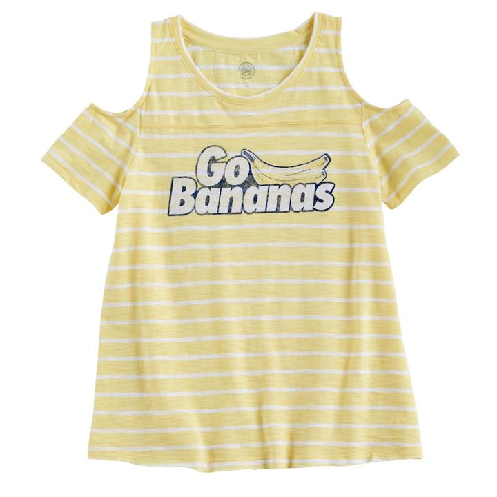 Girls 7-16 & Plus Size So&reg; Cold Shoulder Tee, Size: 12 1/2, Lt Yellow
