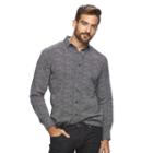 Men's Marc Anthony Slim-fit Patterned Stretch Button-down Shirt, Size: Small, Blue (navy)