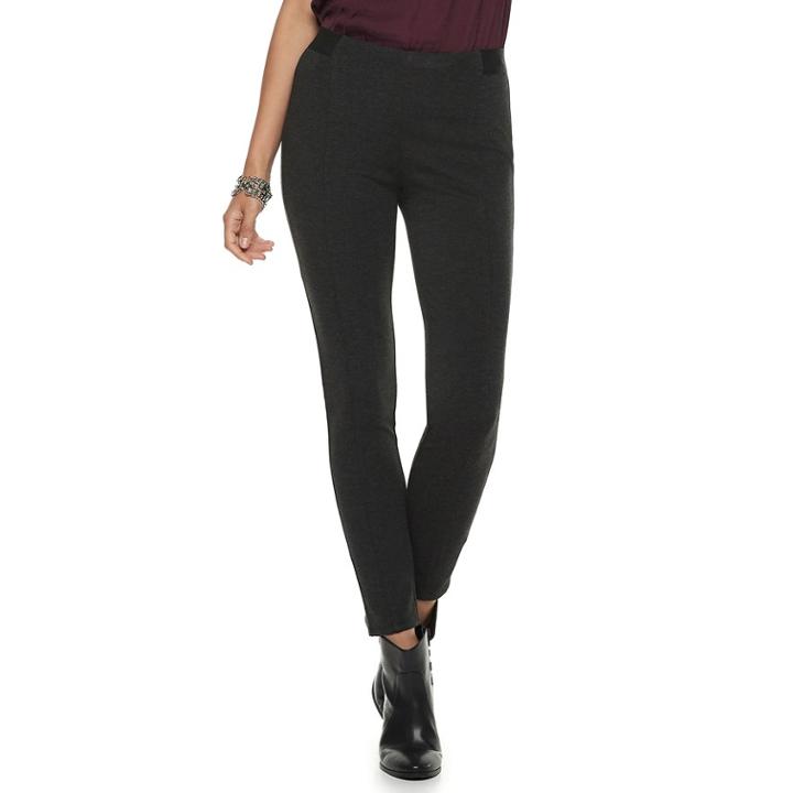 Women's Jennifer Lopez Seamed Midrise Ponte Leggings, Size: L Long, Med Grey