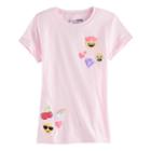 Girls 7-16 Emoji Patches Tee, Size: Xl, Pink