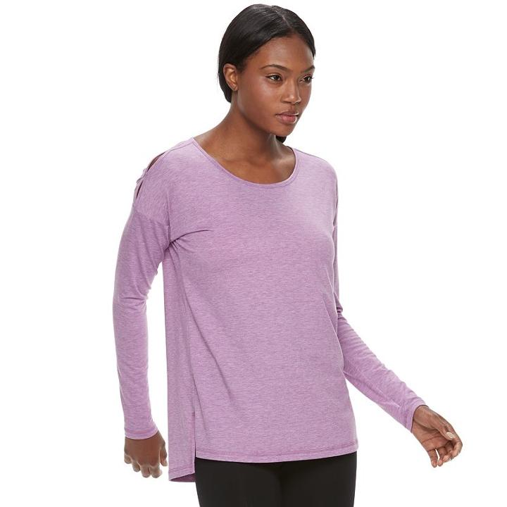 Women's Tek Gear&reg; Long Sleeve Performance Top, Size: Large, Med Purple