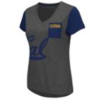 Women's Campus Heritage Cal Golden Bears Pocket V-neck Tee, Size: Large, Blue (navy)