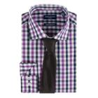 Men's Nick Dunn Modern-fit Patterned Easy-care Spread-collar Dress Shirt & Tie Set, Size: S 34/35, Purple