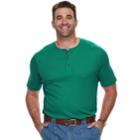 Big & Tall Croft & Barrow&reg; Classic-fit Easy-care Interlock Henley, Men's, Size: Xl Tall, Green