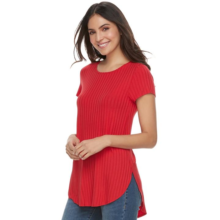 Women's Apt. 9&reg; Essential High-low Tunic, Size: Xs, Red
