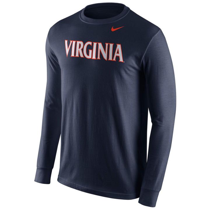 Men's Nike Virginia Cavaliers Wordmark Tee, Size: Xl, Blue (navy)