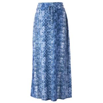 Women's Studio 253 Print Maxi Skirt, Size: Large, Blue Other
