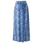 Women's Studio 253 Print Maxi Skirt, Size: Large, Blue Other