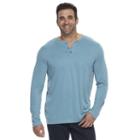 Big & Tall Croft & Barrow&reg; Classic-fit Slubbed Performance Henley, Men's, Size: 3xl Tall, Blue (navy)