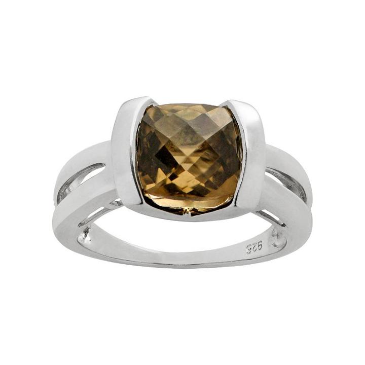 Smoky Quartz Sterling Silver Ring, Women's, Size: 9, Brown