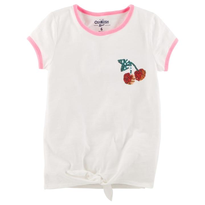 Girls 4-12 Oshkosh B'gosh&reg; Life Is Sweet Slubbed Graphic Knot Tee, Size: 6-6x, White