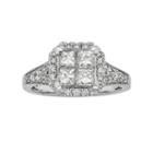 Igl Certified Diamond Octagonal Halo Engagement Ring In 14k White Gold (1 Ct. T.w.), Women's, Size: 5.50