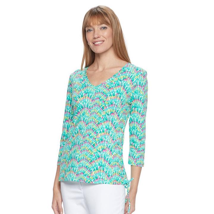 Women's Caribbean Joe Shell Side-tie Top, Size: Medium, Med Pink