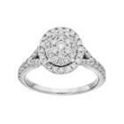 Simply Vera Vera Wang 14k White Gold 1 Ct. T.w. Diamond Cluster Engagement Ring, Women's, Size: 7