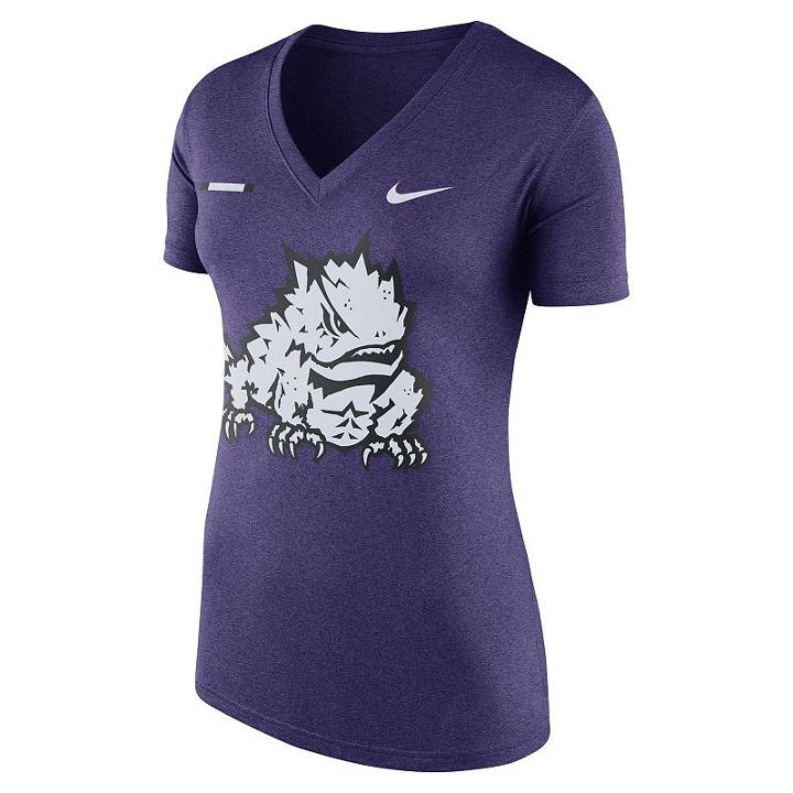 Women's Nike Tcu Horned Frogs Striped Bar Tee, Size: Xxl, Purple