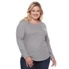 Plus Size Sonoma Goods For Life&trade; Essential Crewneck Tee, Women's, Size: 2xl, Light Grey