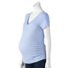 Maternity A:glow Essential Ruched V-neck Tee, Women's, Size: Xl-mat, Light Blue