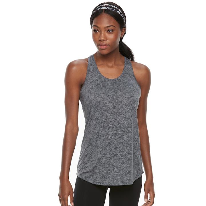 Women's Petite Tek Gear&reg; Racer Back Tank, Size: Xl Petite, Dark Grey
