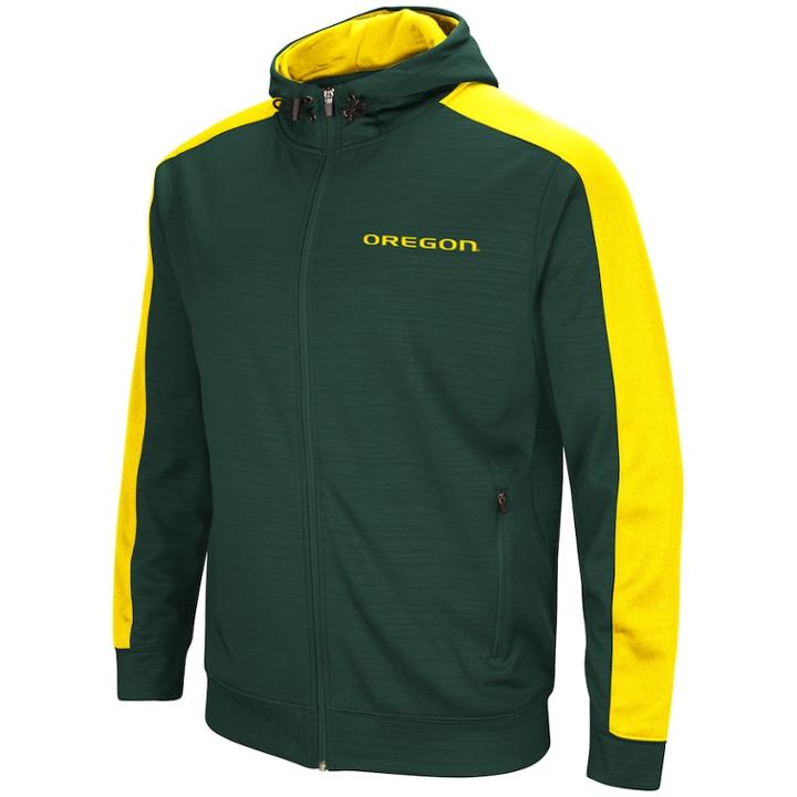 Men's Oregon Ducks Setter Full-zip Hoodie, Size: Xl, Dark Green