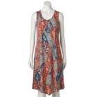 Women's World Unity Print Crochet Shift Dress, Size: Xl, Red Other