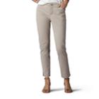 Women's Lee Embroidered Chino Ankle Pants, Size: 12 Avg/reg, Lt Brown