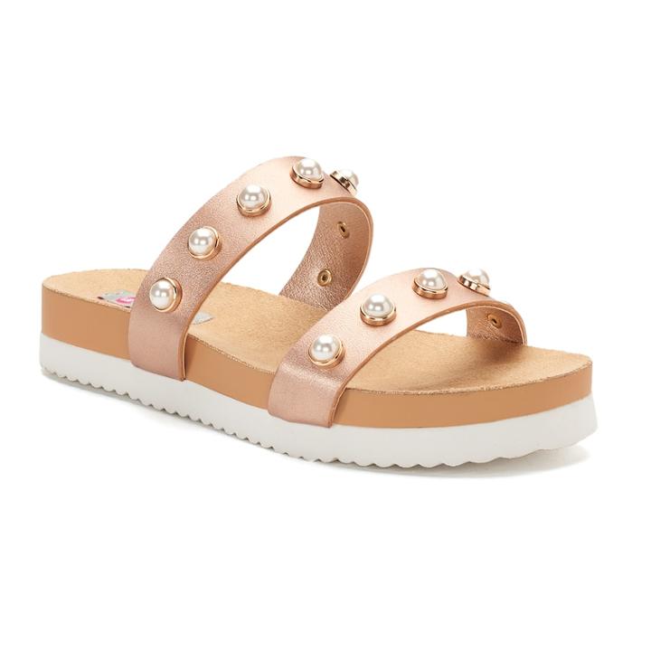 Unleashed By Rocket Dog Lowes Women's Footbed Sandals, Size: Medium (8.5), Gold