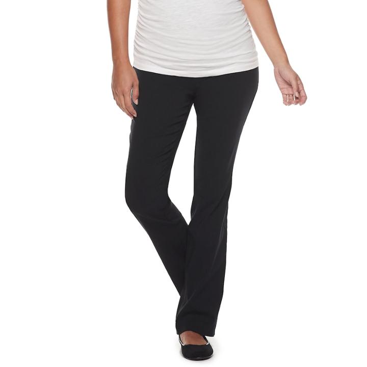 Maternity A:glow Full Belly Panel Bootcut Pants, Women's, Size: 16-mat, Black
