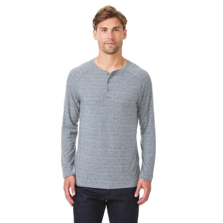 Men's Heat Keep Classic-fit Performance Henley, Size: Xxl, Dark Grey