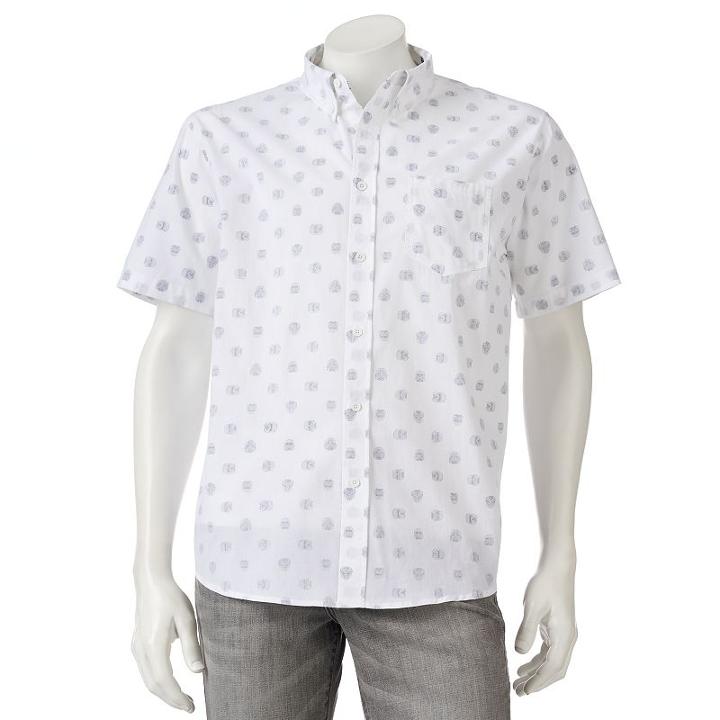 Men's Rogue One: A Star Wars Story Troop Polka Button-down Shirt, Size: Xl, White