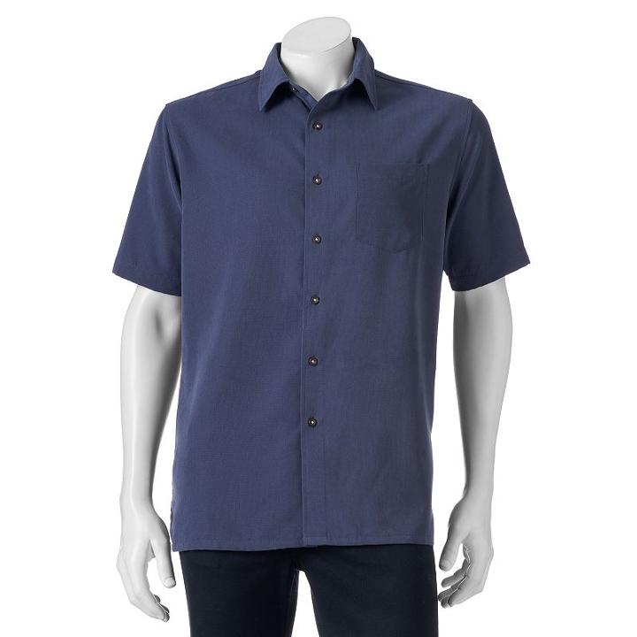 Men's Croft & Barrow&reg; Signature Classic-fit Microfiber Button-down Shirt, Size: Xxl, Dark Grey