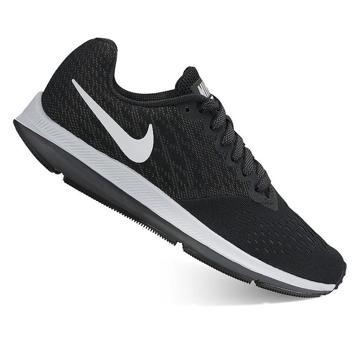 Nike Zoom Winflo 4 Grade School Boys' Running Shoes, Size: 7, Black, Durable