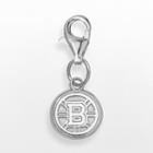 Logoart Boston Bruins Sterling Silver Logo Charm, Women's, Grey