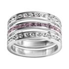 Traditions Sterling Silver Crystal Eternity Ring Set, Women's, Size: 6, Multicolor