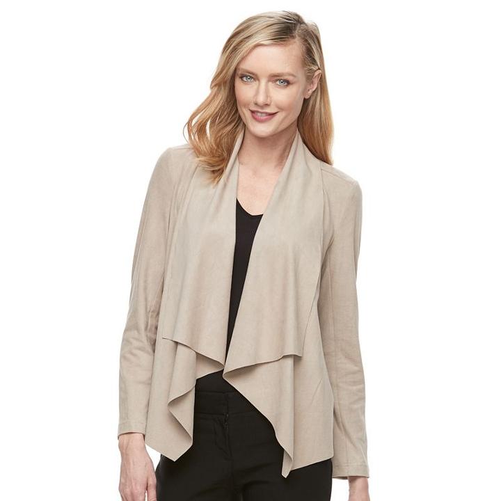 Women's Dana Buchman Faux-suede Jacket, Size: Small, Med Beige